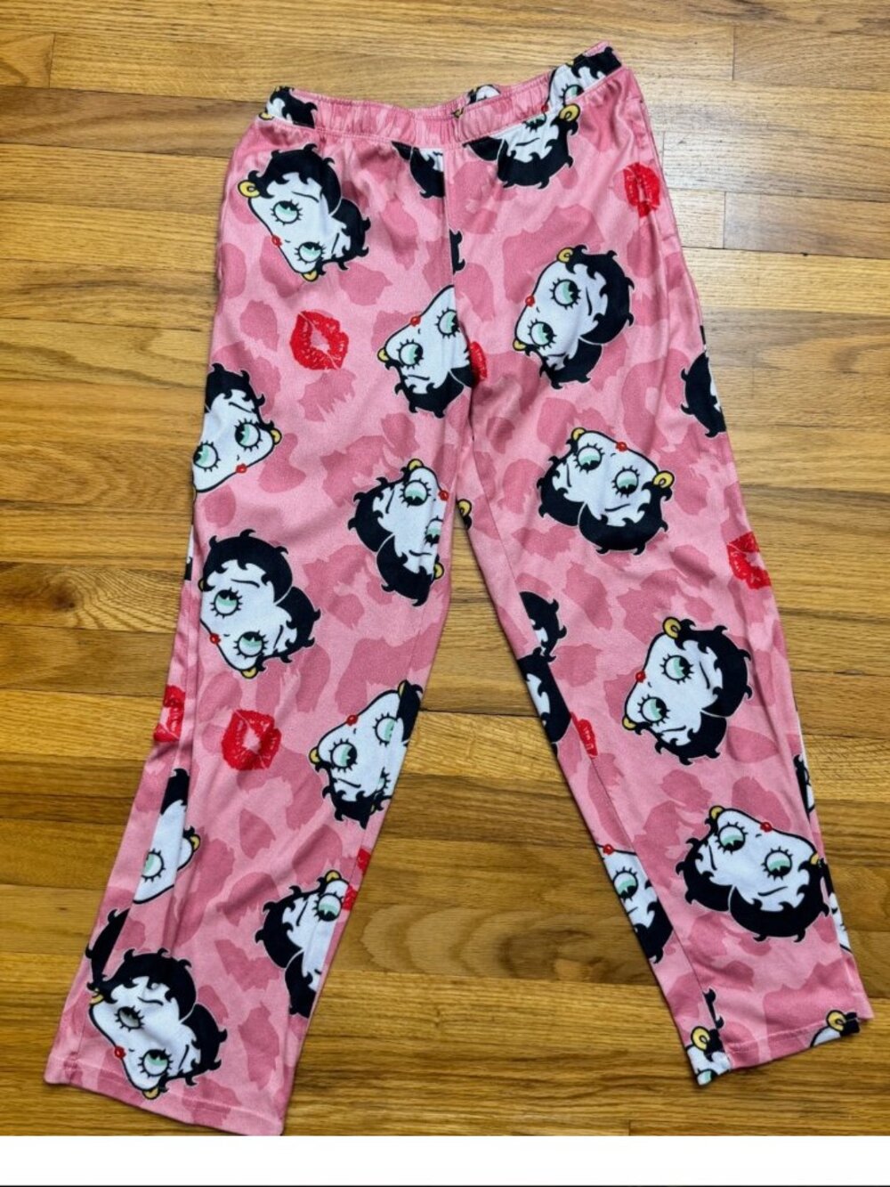 Betty Boop Women's Lounge Pants Pajamas Pink Kisses Casual Sleepwear Small 4/6